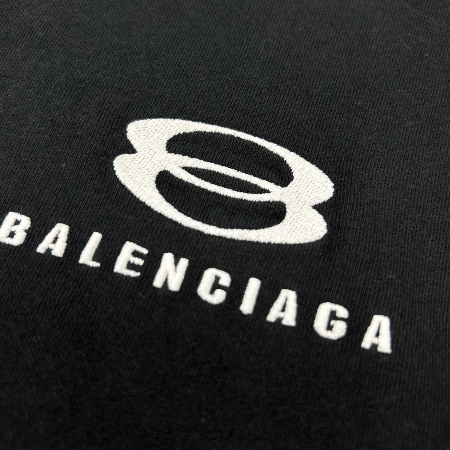 BALENCIAGA 21SS Logo Embroidery UNITY T-Shirt Black Size 3