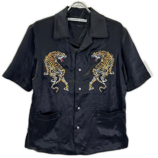 ALEXANDER WANG Silk Charmeuse Embroidered Shirt Size XS