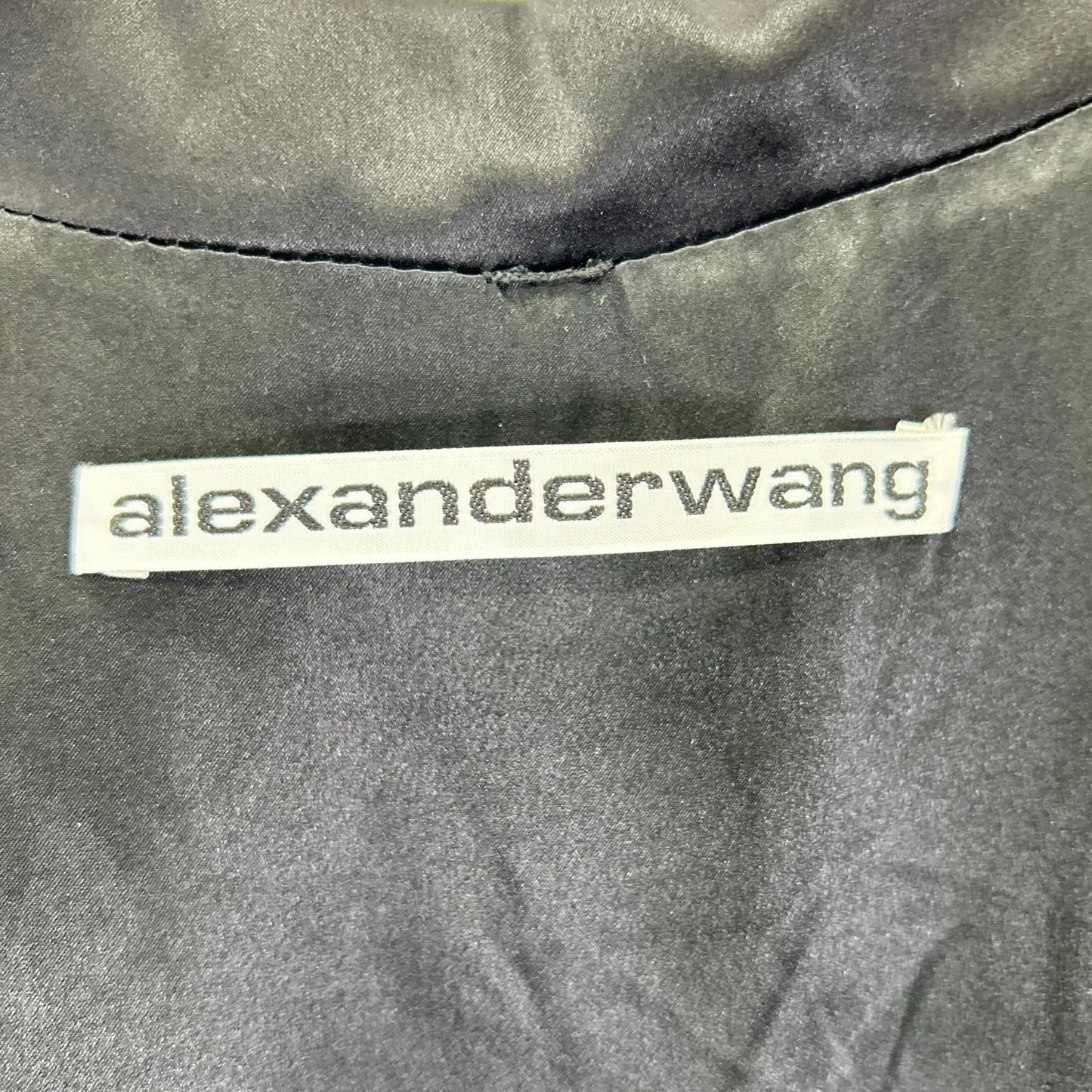 ALEXANDER WANG Silk Charmeuse Embroidered Shirt Size XS