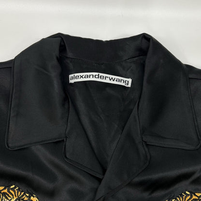 ALEXANDER WANG Silk Charmeuse Embroidered Shirt Size XS