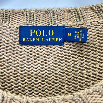 POLObyRalphLauren Gold Flag Knit Sweater Polo Size M