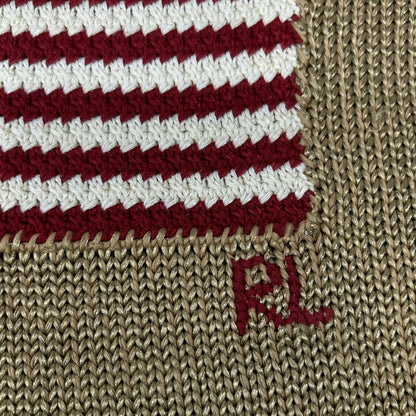 POLObyRalphLauren Gold Flag Knit Sweater Polo Size M