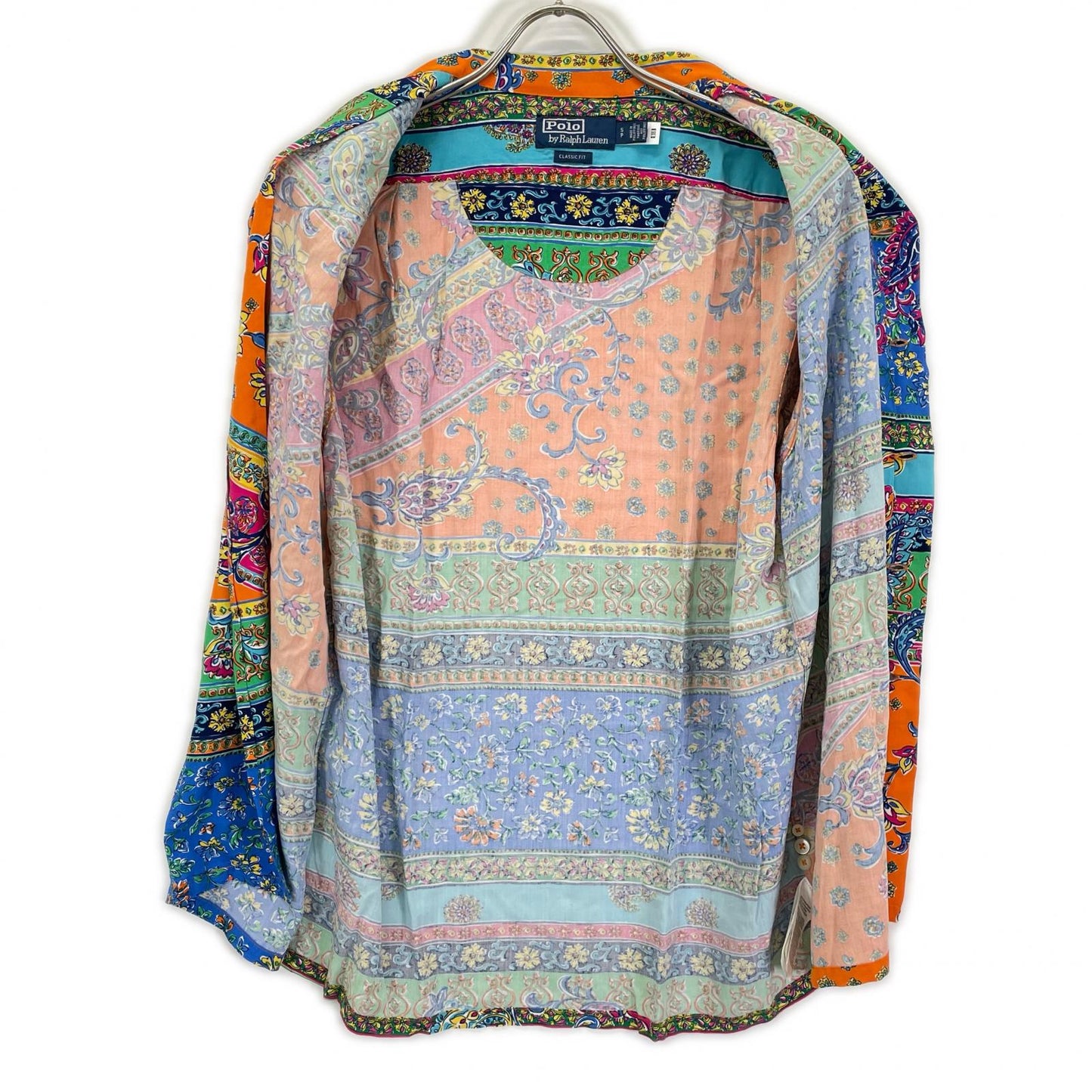 POLObyRalphLauren Patchwork Multicolor SS Band Shirt Polo Size S