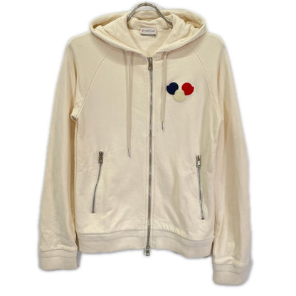 MONCLER 2016 Ivory Triple Patch Zip Hoodie Size S