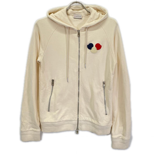 MONCLER 2016 Ivory Triple Patch Zip Hoodie Size S