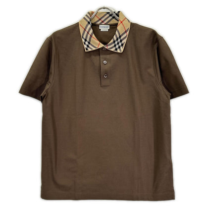 BURBERRY 26SS Brown Check Collar Polo Size L
