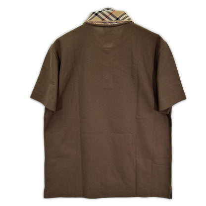 BURBERRY 26SS Brown Check Collar Polo Size L