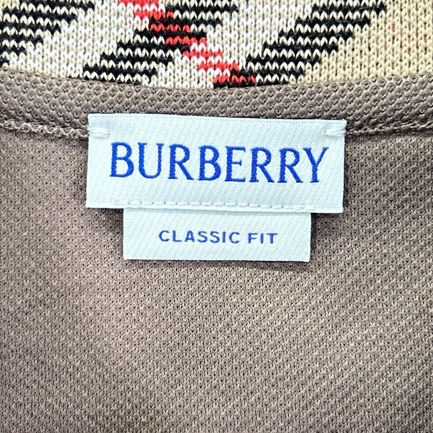 BURBERRY 26SS Brown Check Collar Polo Size L