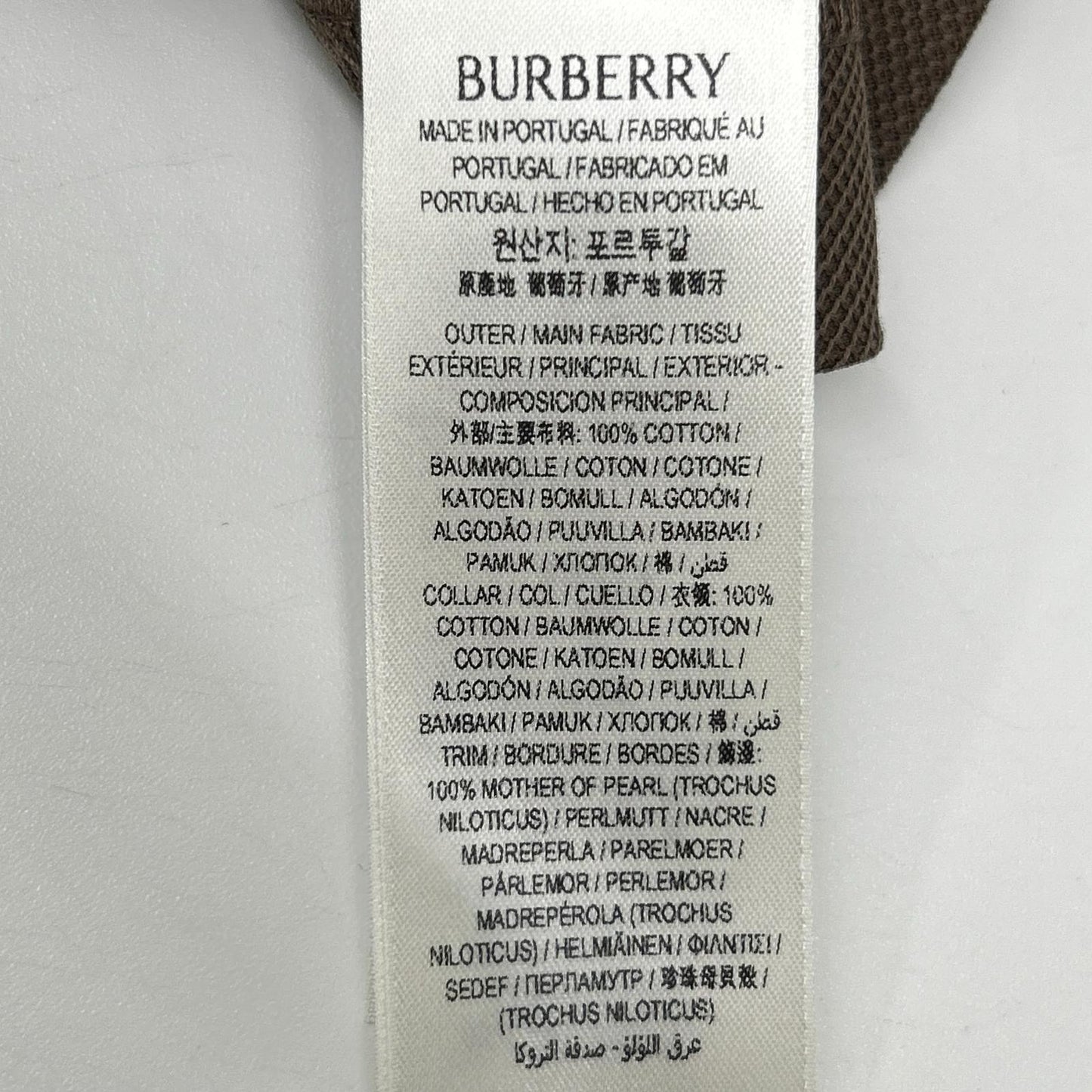 BURBERRY 26SS Brown Check Collar Polo Size L