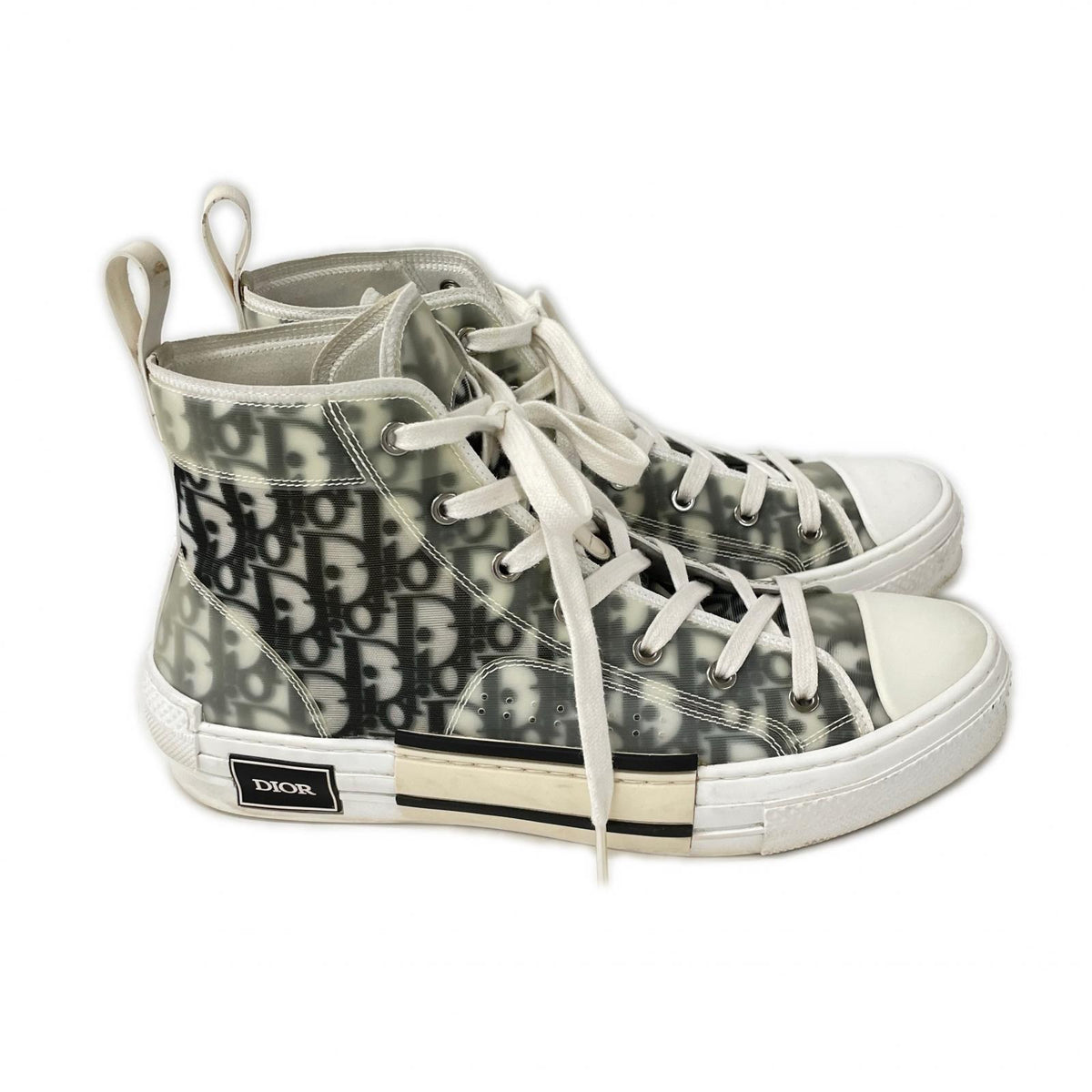 DIOR B23 Oblique High-Top Sneakers White/Black Size EU 43