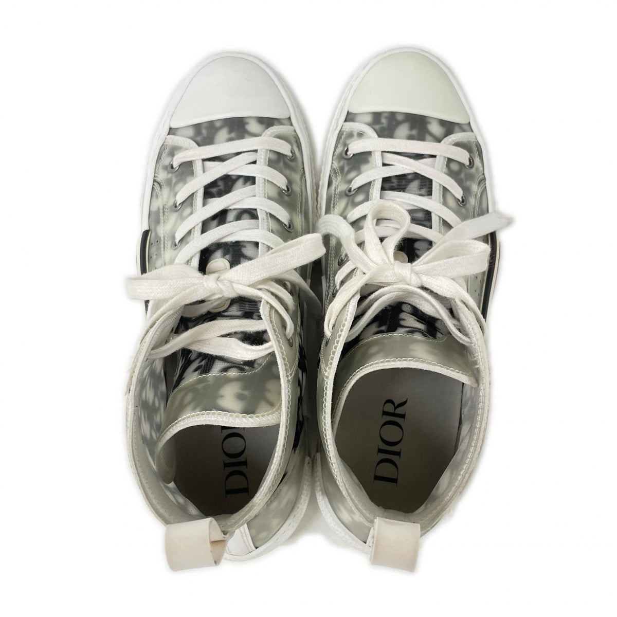 DIOR B23 Oblique High-Top Sneakers White/Black Size EU 43