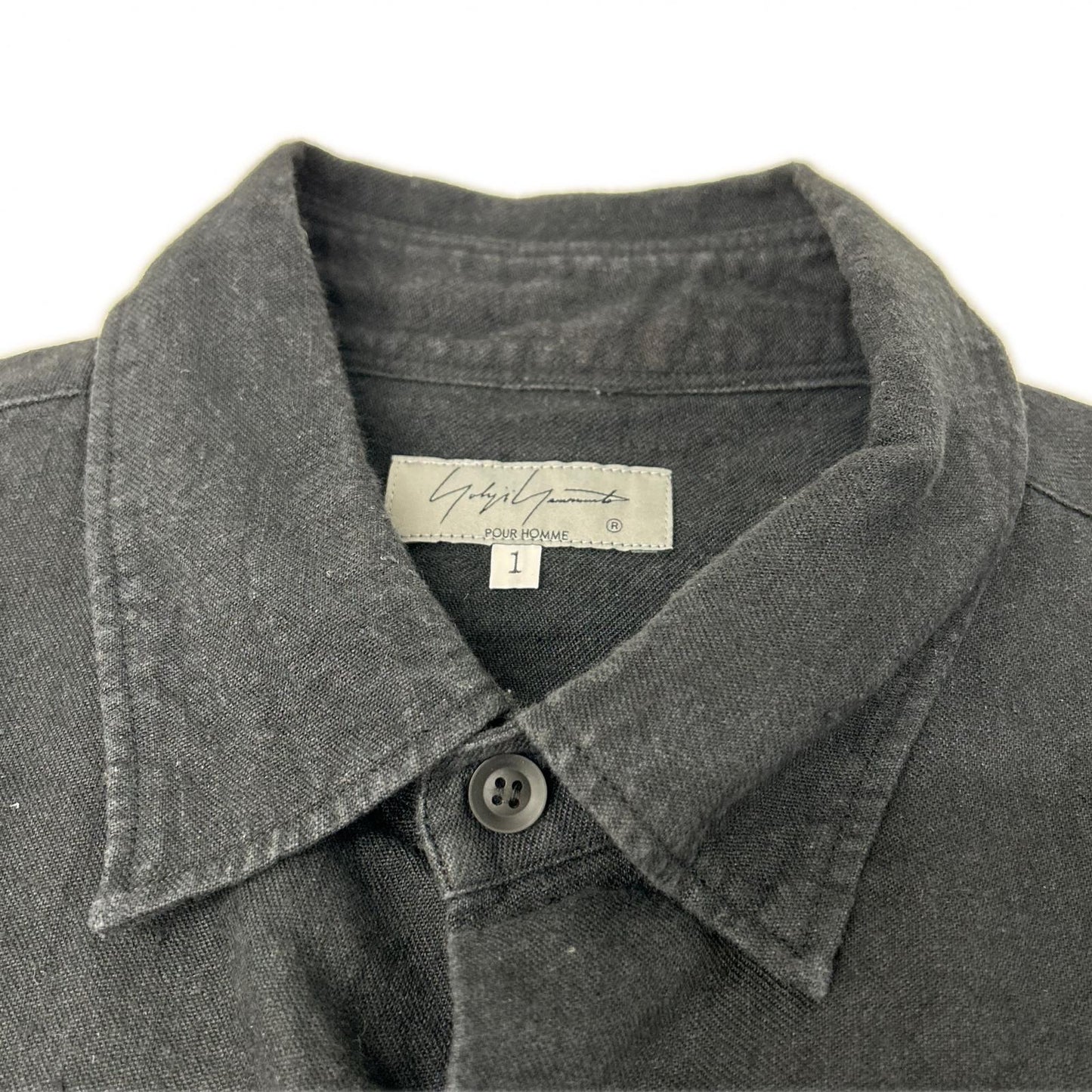 Yohji Yamamoto PH 22SS Black Linen Topper Shirt Size 1