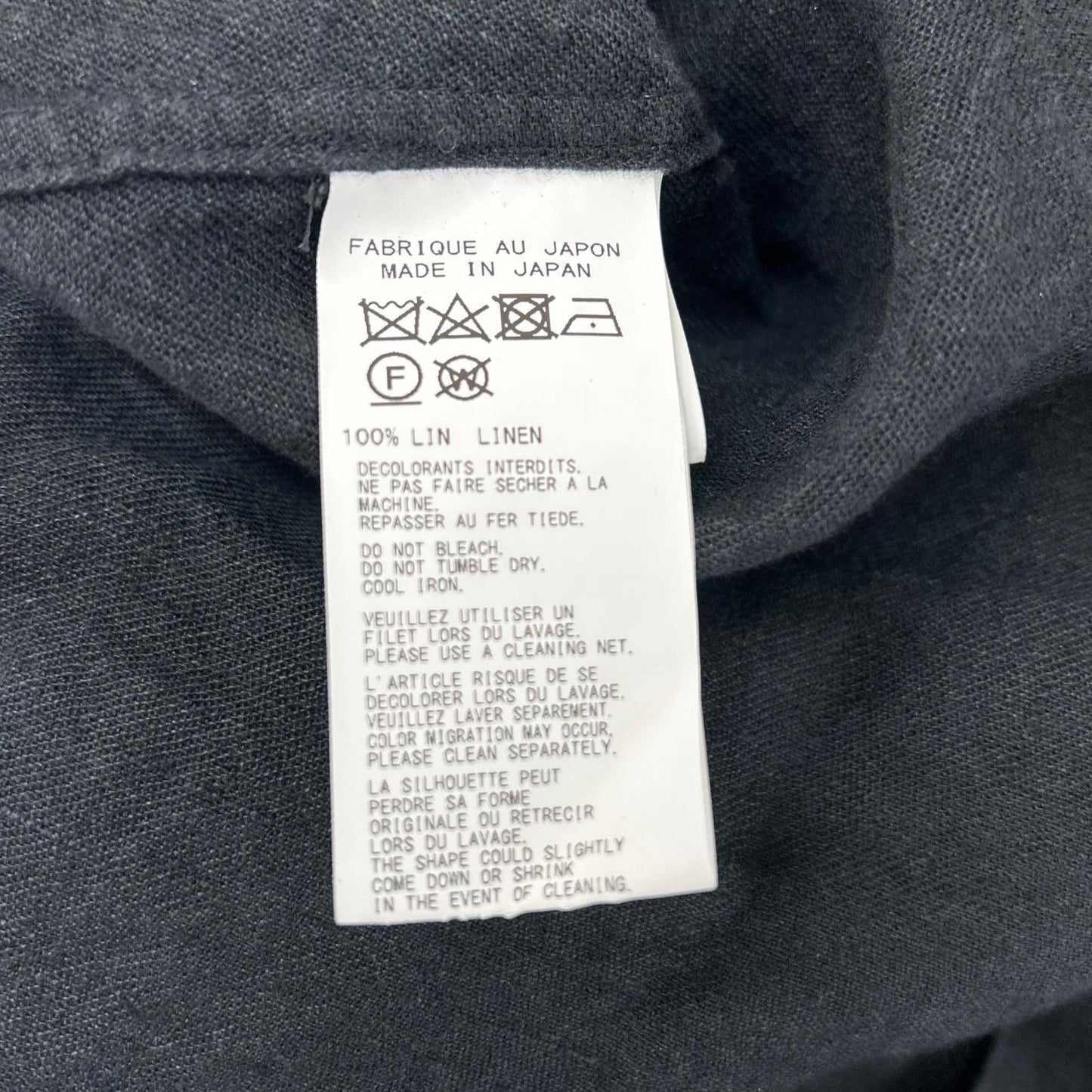 Yohji Yamamoto PH 22SS Black Linen Topper Shirt Size 1