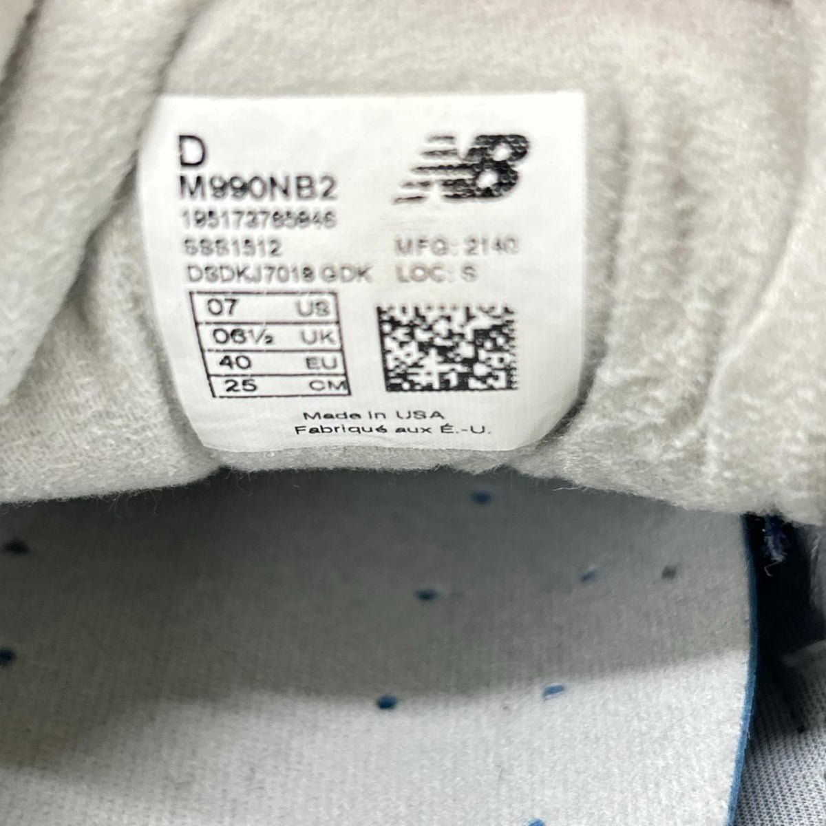 NEW BALANCE Gray M990NB2 USA Made Suede V2 Sneakers Size 25