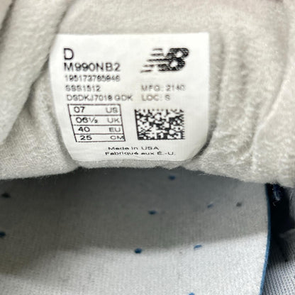 NEW BALANCE Gray M990NB2 USA Made Suede V2 Sneakers Size 25