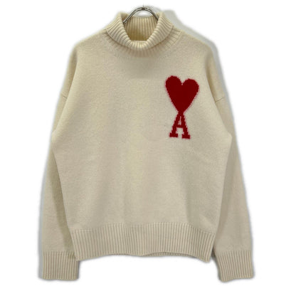 AMI Alexandre Mattiussi Ivory Wool Turtleneck Knit Size S