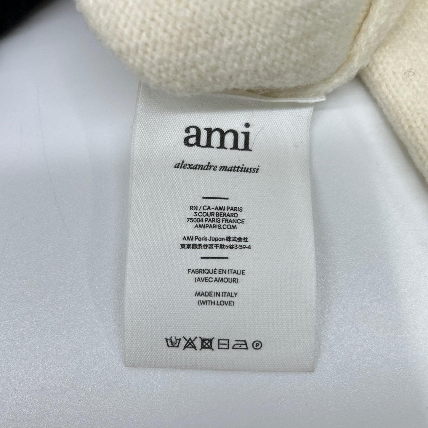 AMI Alexandre Mattiussi Ivory Wool Turtleneck Knit Size S
