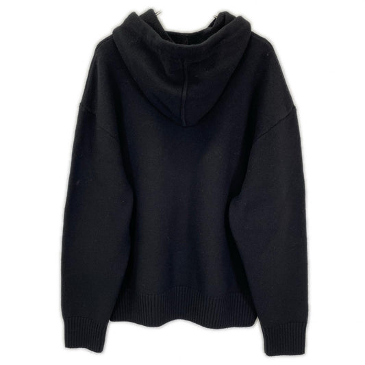 AMI Alexandre Mattiussi Black Wool Knit Hoodie Size L