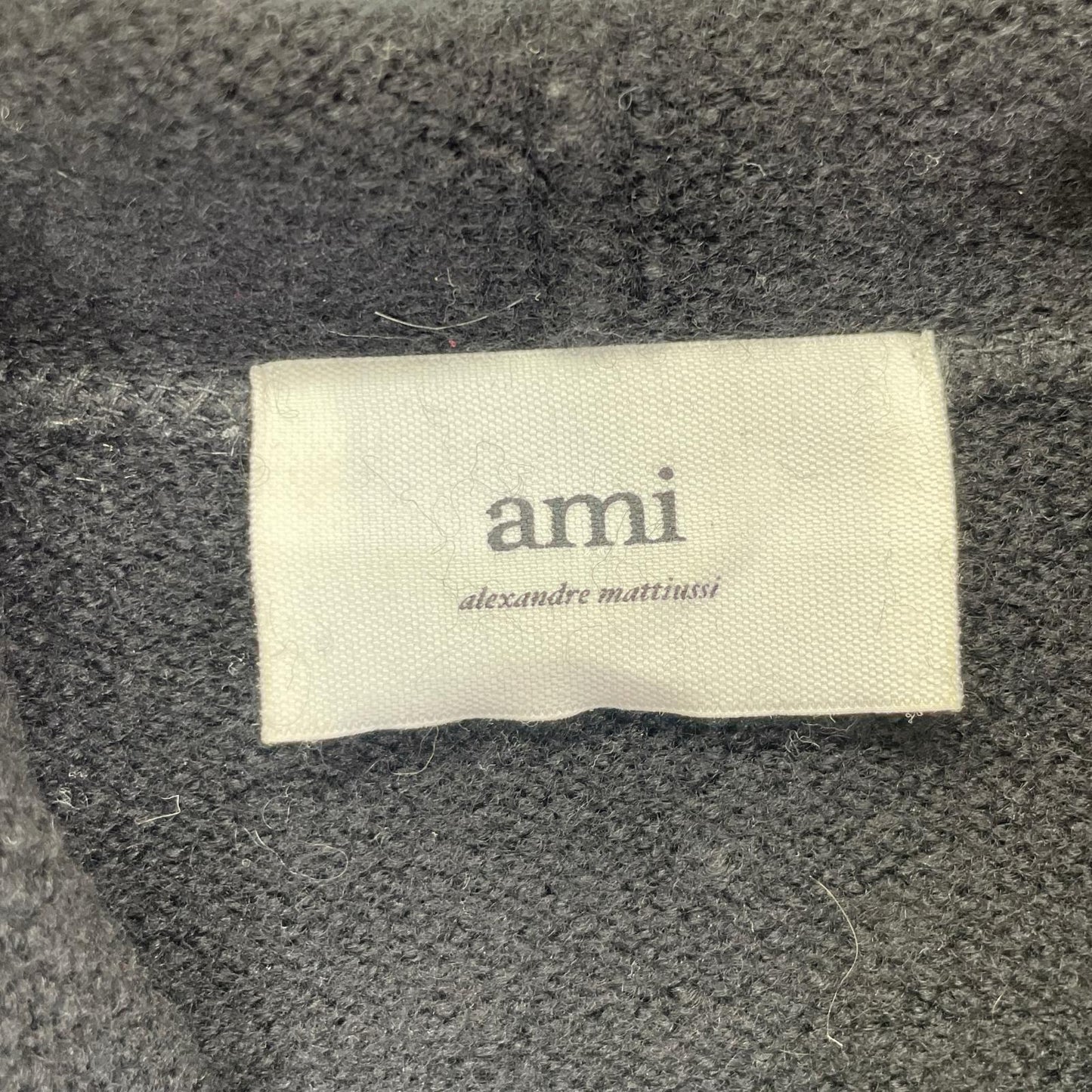 AMI Alexandre Mattiussi Black Wool Knit Hoodie Size L