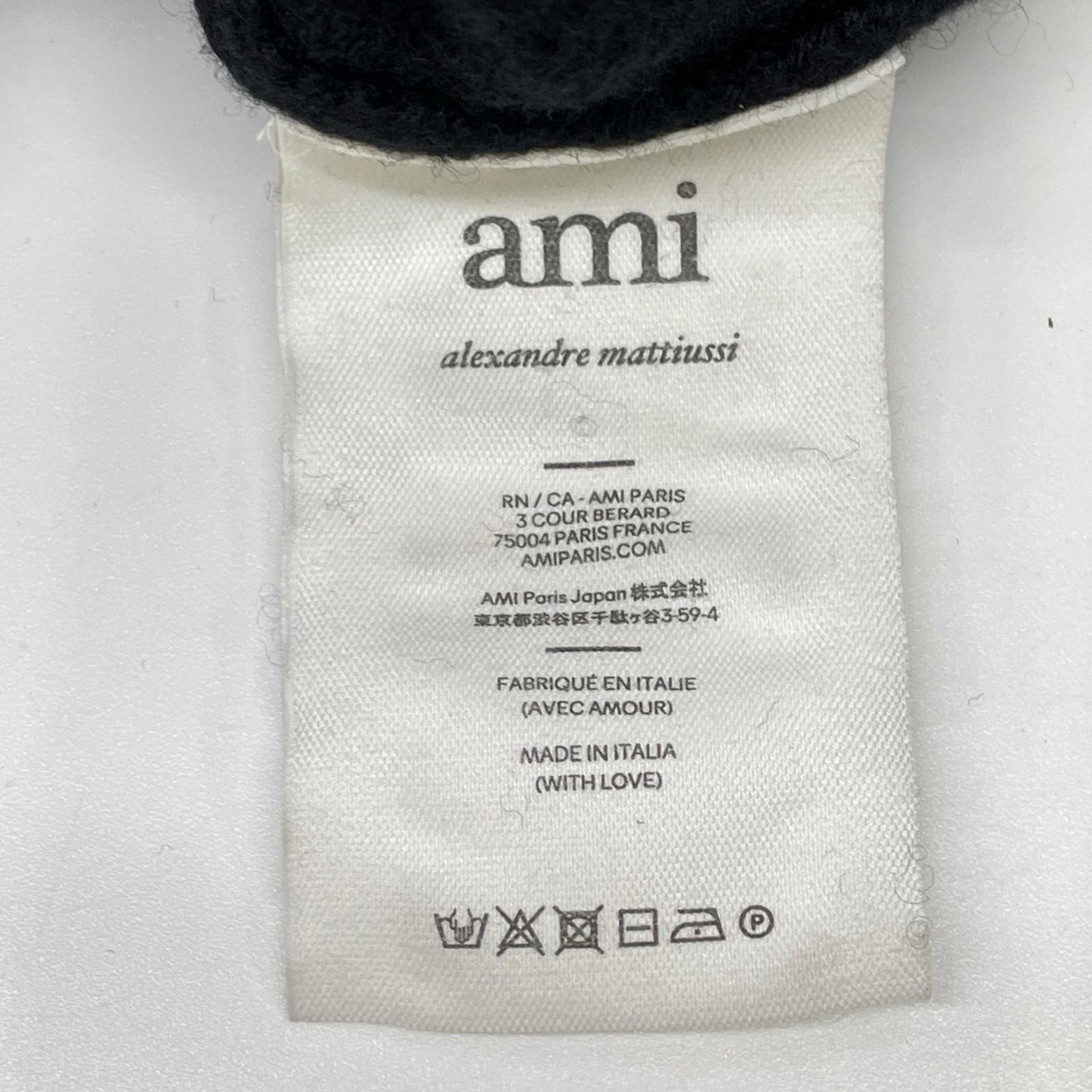 AMI Alexandre Mattiussi Black Wool Knit Hoodie Size L