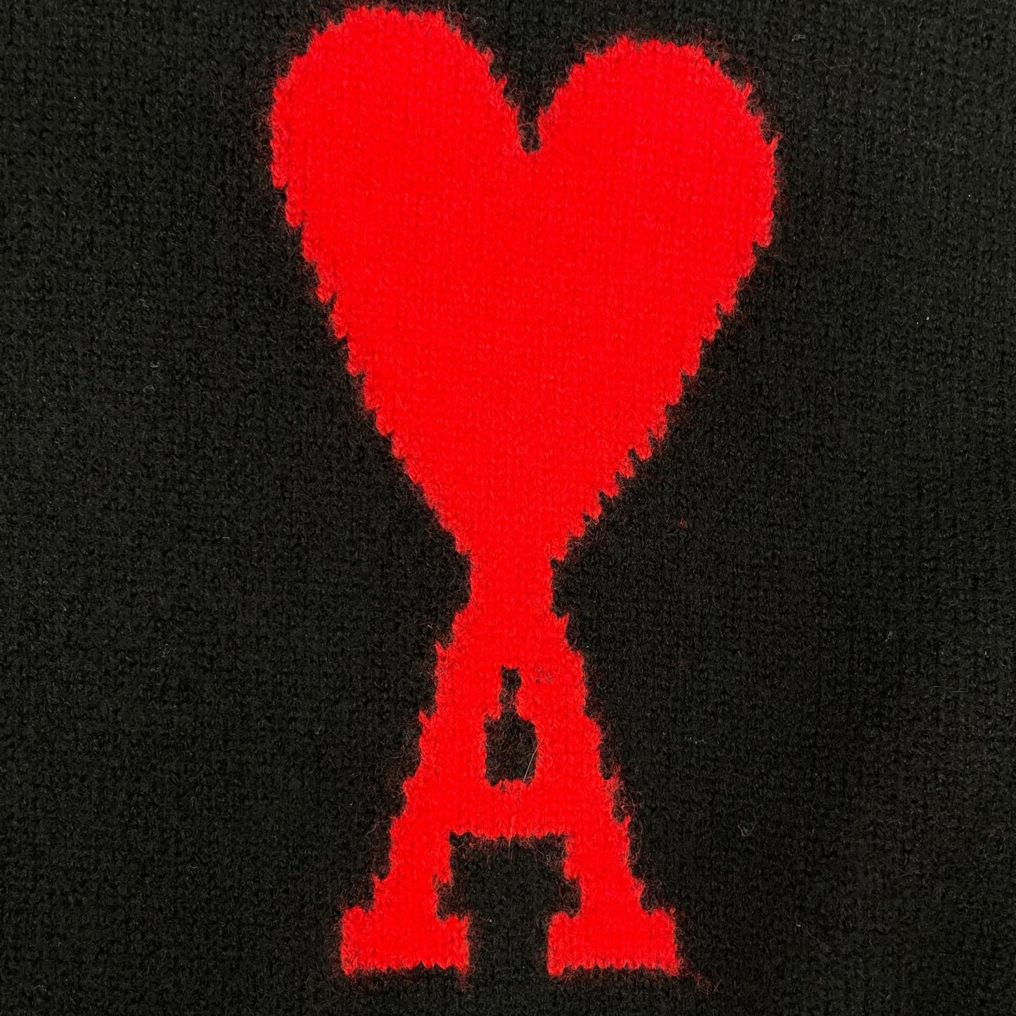 AMI Alexandre Mattiussi Black Wool Knit Hoodie Size L