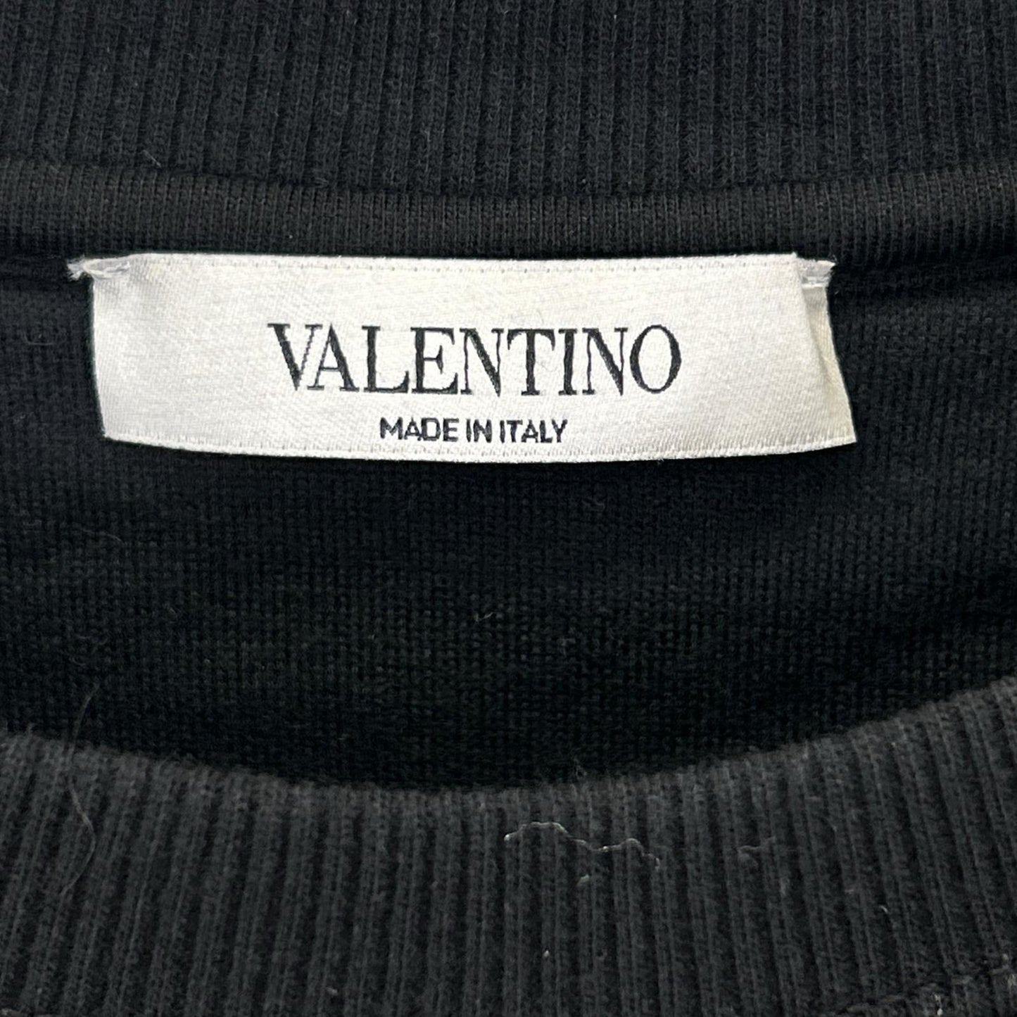 VALENTINO Black Cotton Logo Sweatshirt Size L