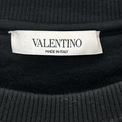 VALENTINO Black Cotton Logo Sweatshirt Size L