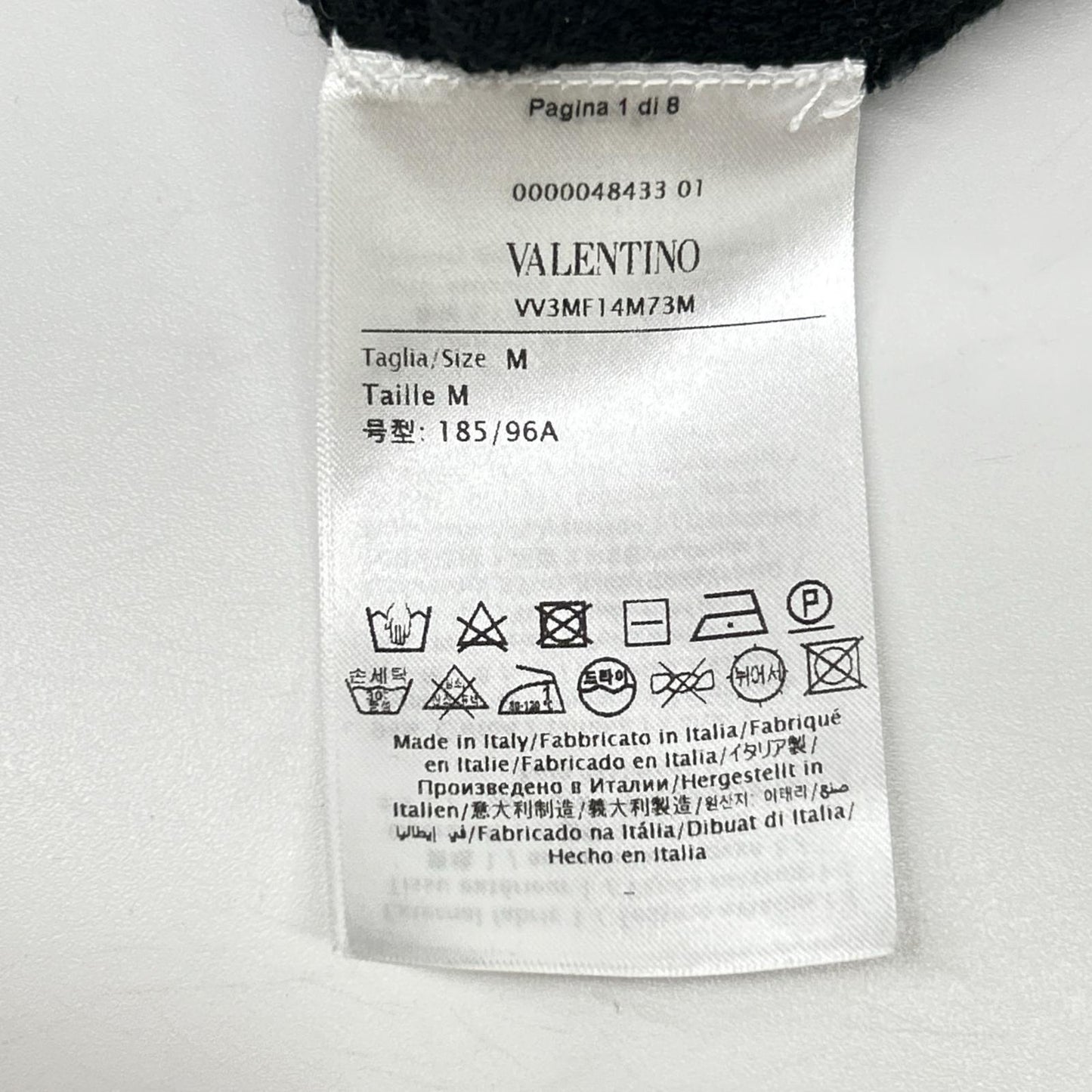 VALENTINO Black Cotton Logo Sweatshirt Size L