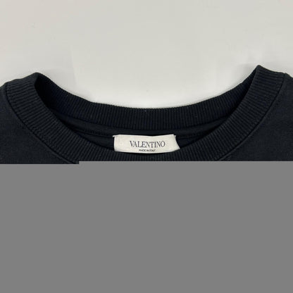 VALENTINO Black Cotton Logo Sweatshirt Size L