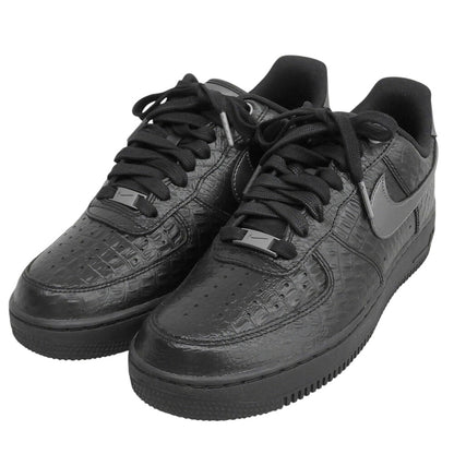 NIKE Air Force 1 Crocodile Leather Sneakers Black Size 8.5