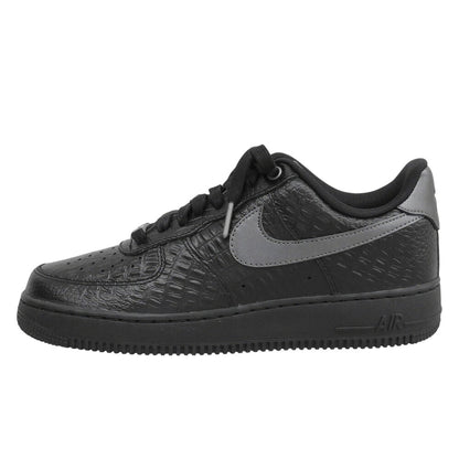 NIKE Air Force 1 Crocodile Leather Sneakers Black Size 8.5