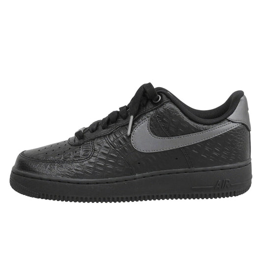 NIKE Air Force 1 Crocodile Leather Sneakers Black Size 8.5