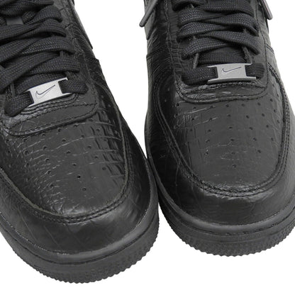 NIKE Air Force 1 Crocodile Leather Sneakers Black Size 8.5