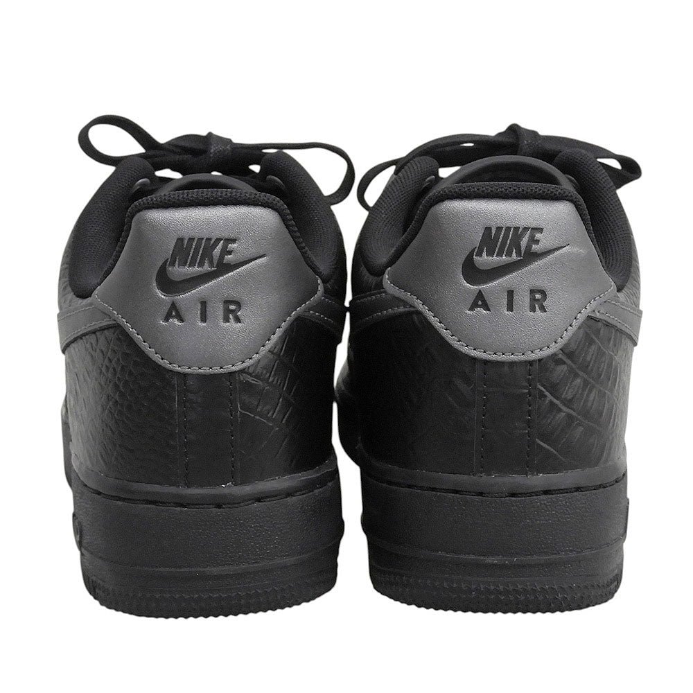 NIKE Air Force 1 Crocodile Leather Sneakers Black Size 8.5