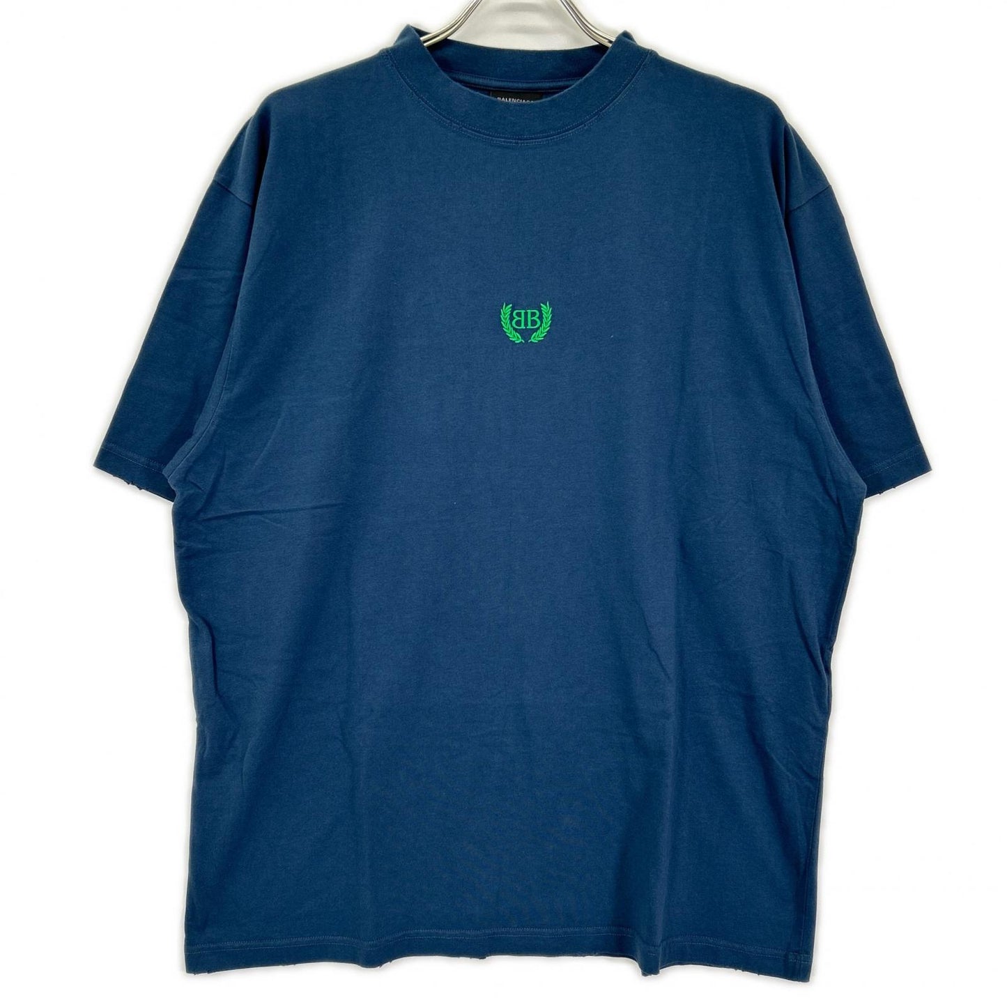 BALENCIAGA Navy BB Logo T-Shirt Size S