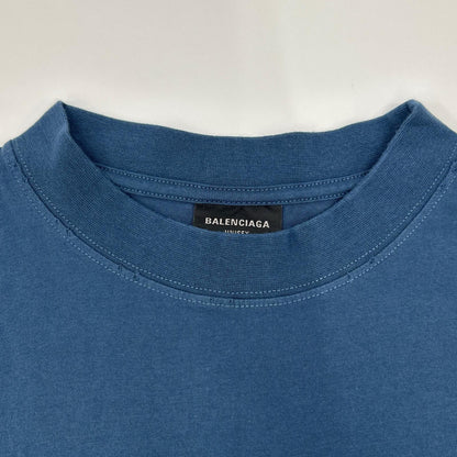BALENCIAGA Navy BB Logo T-Shirt Size S