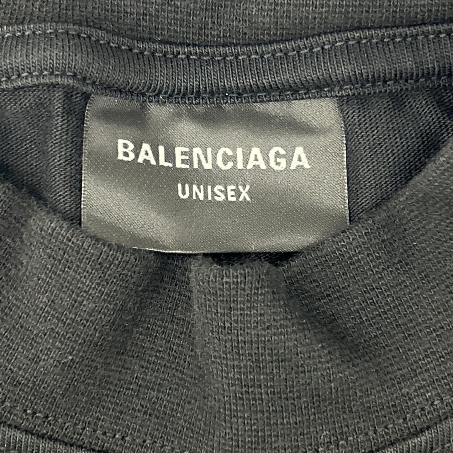 BALENCIAGA Black Dark Wave Cotton T-Shirt Size L