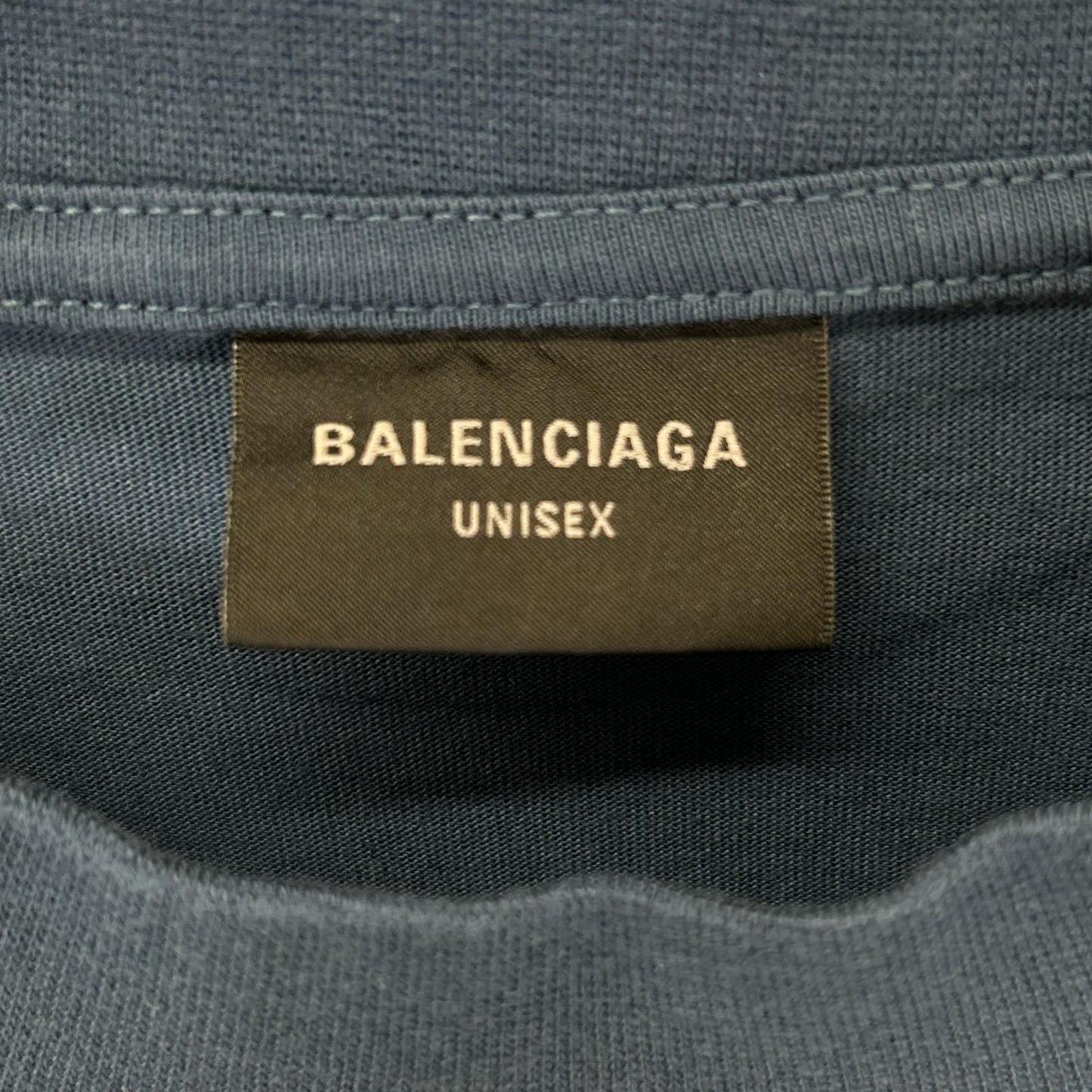 BALENCIAGA Navy BB Logo T-Shirt Blue Size S