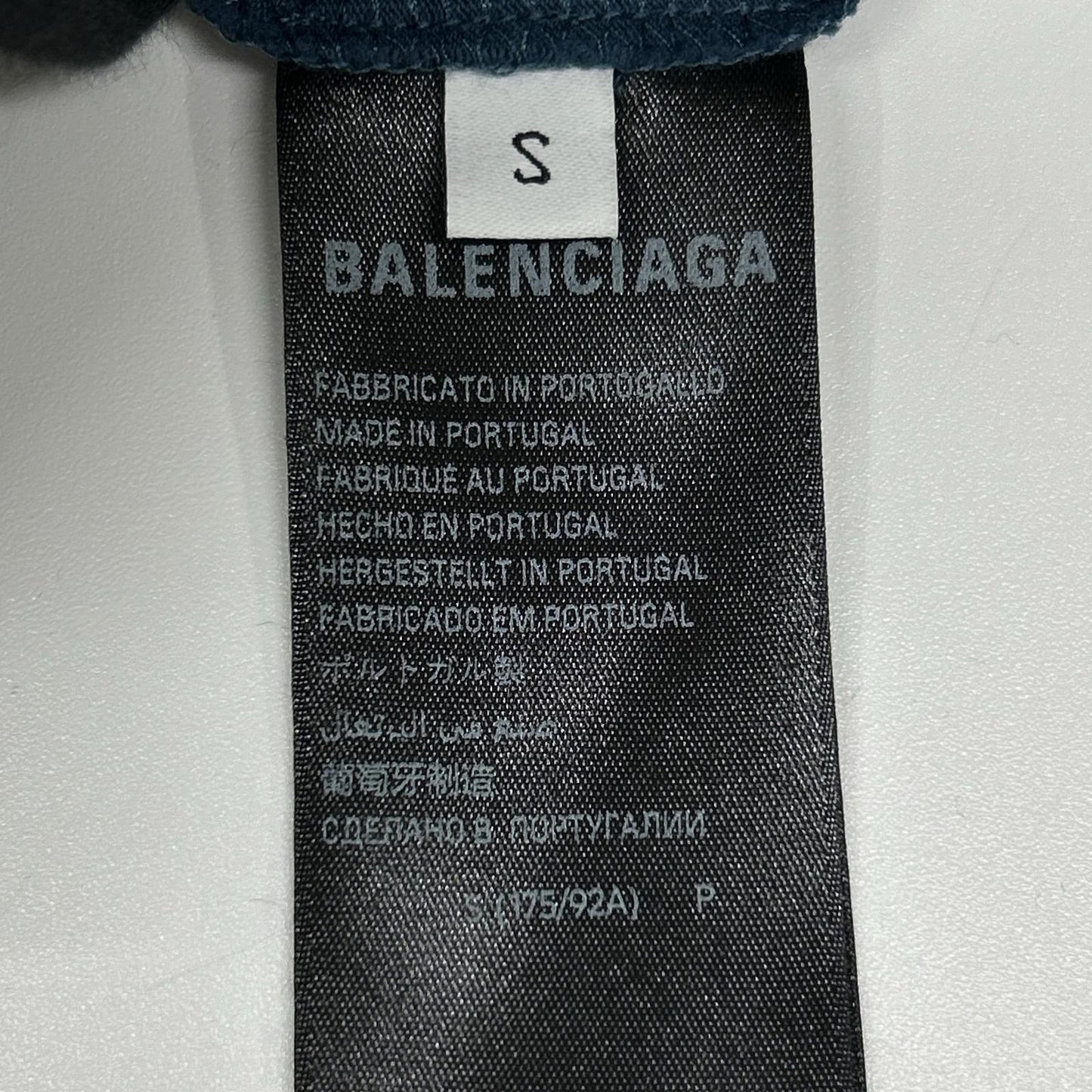 BALENCIAGA Navy BB Logo T-Shirt Blue Size S
