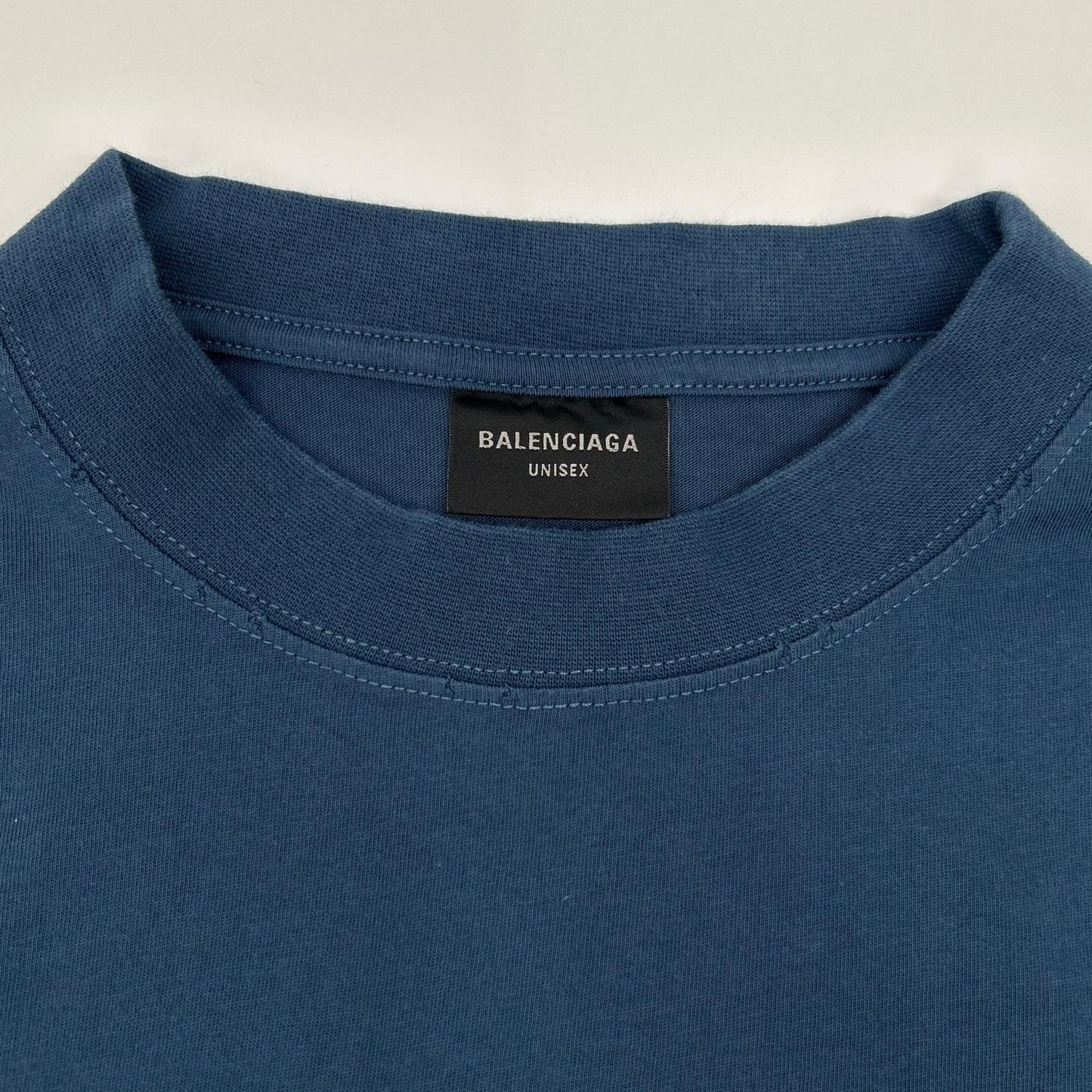 BALENCIAGA Navy BB Logo T-Shirt Blue Size S
