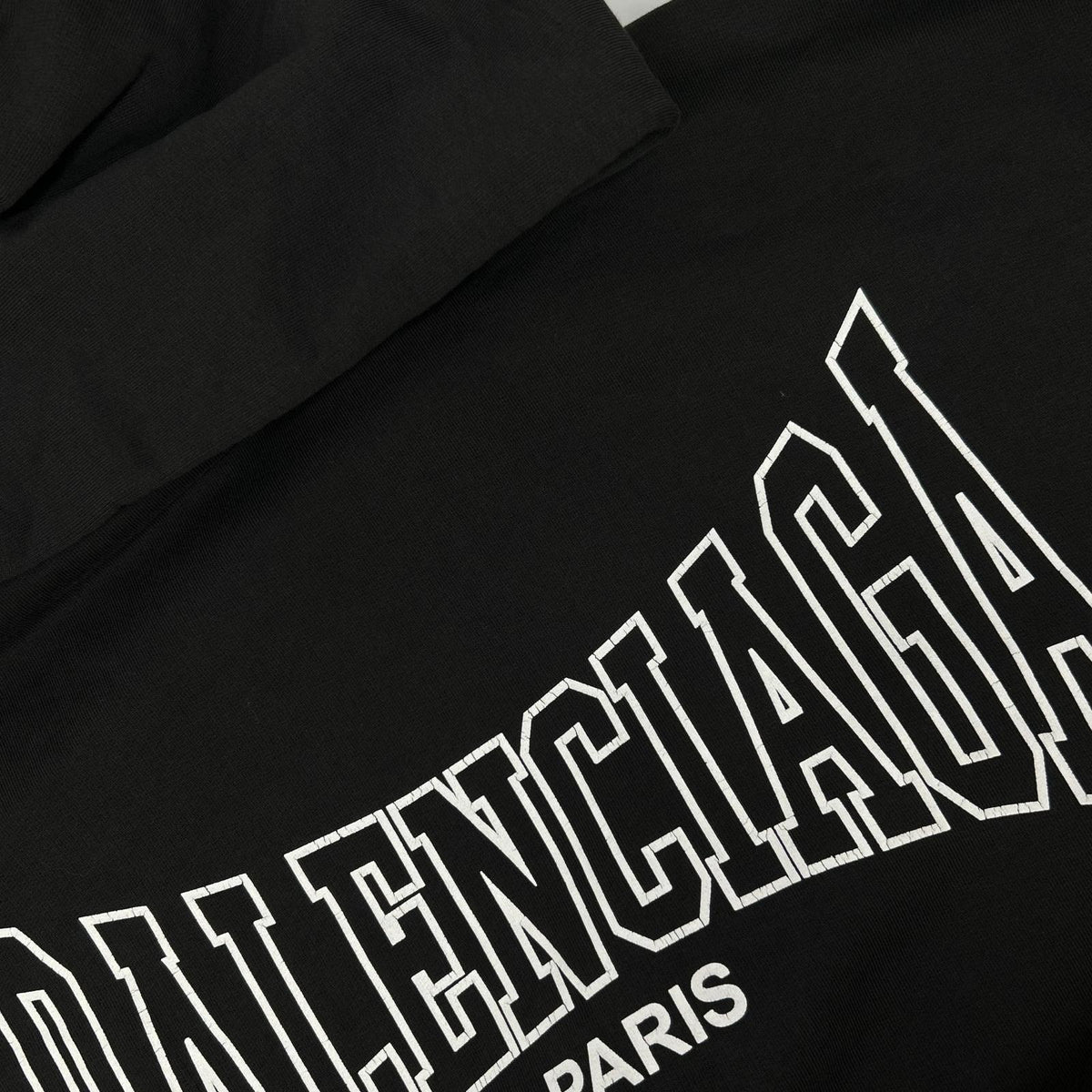BALENCIAGA 24AW Logo Vintage Print Hoodie Black Size XXS