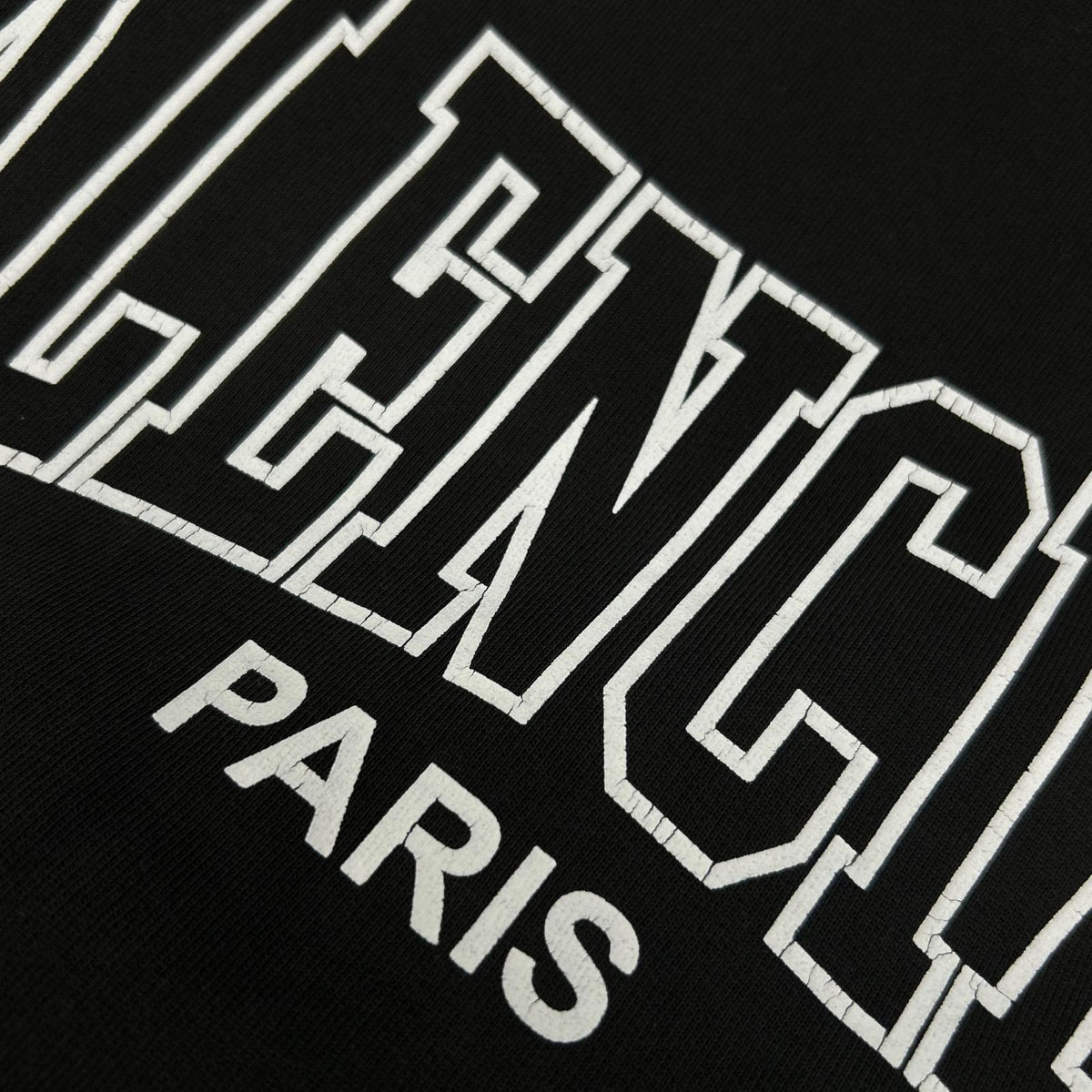 BALENCIAGA 24AW Logo Vintage Print Hoodie Black Size XXS