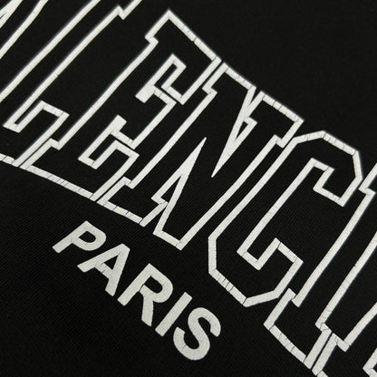 BALENCIAGA 24AW Logo Vintage Print Hoodie Black Size XXS