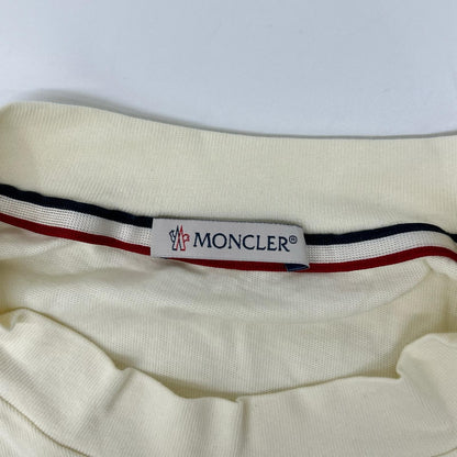 MONCLER 22AW White Logo Embroidered Long Sleeve Shirt Size L
