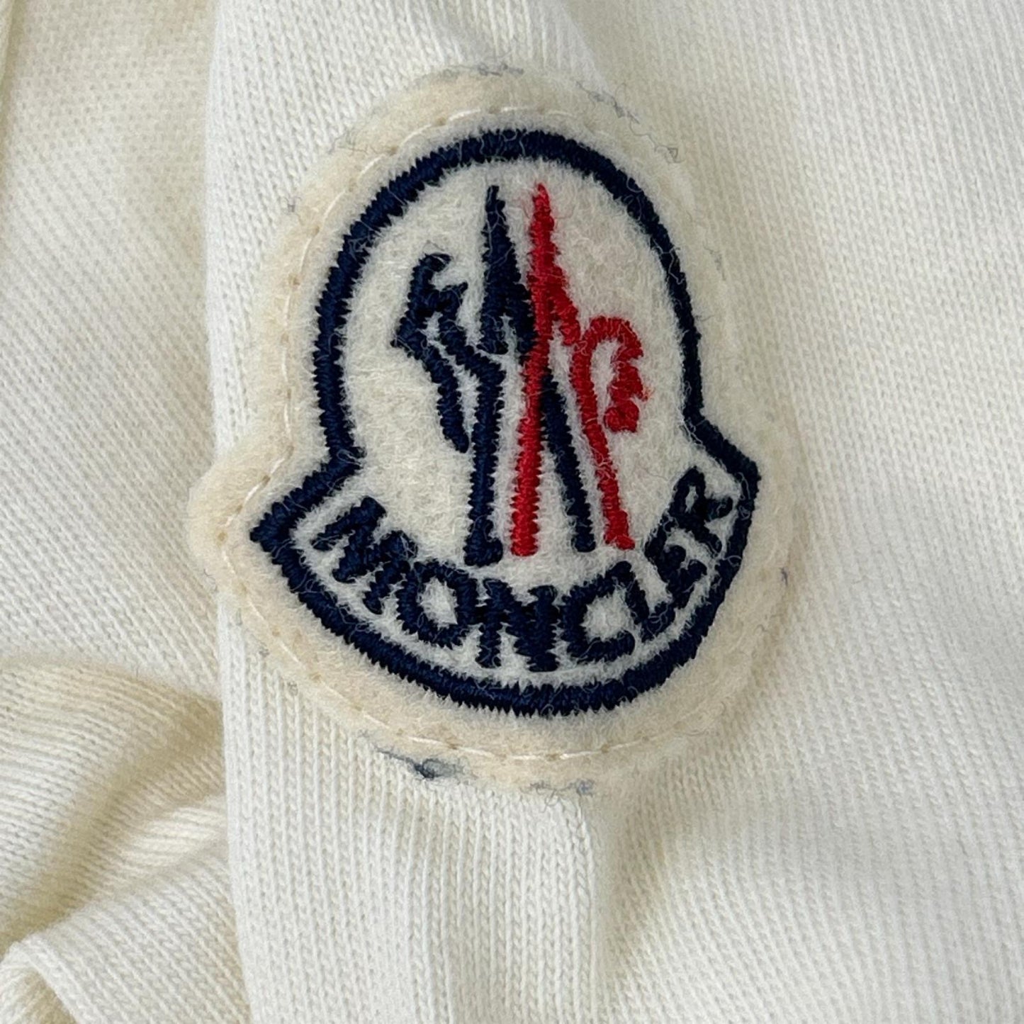 MONCLER 22AW White Logo Embroidered Long Sleeve Shirt Size L