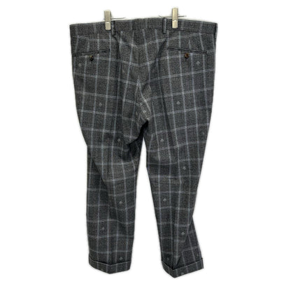 GUCCI Bee Check Wool 2-Piece Suit Gray Size 54