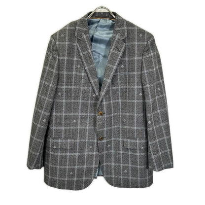 GUCCI Bee Check Wool 2-Piece Suit Gray Size 54