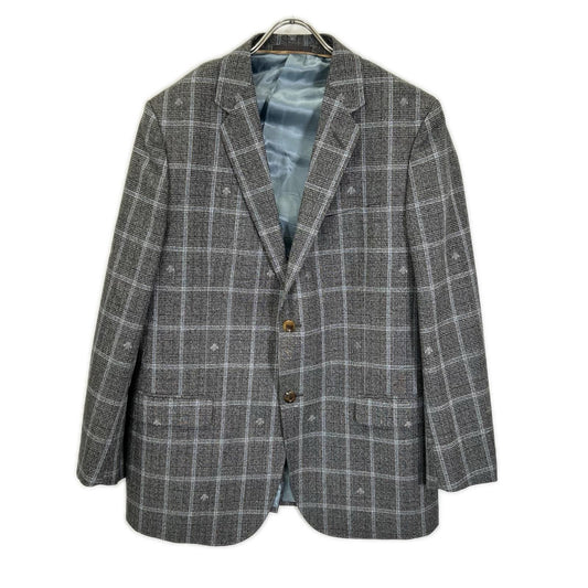 GUCCI Bee Check Wool 2-Piece Suit Gray Size 54