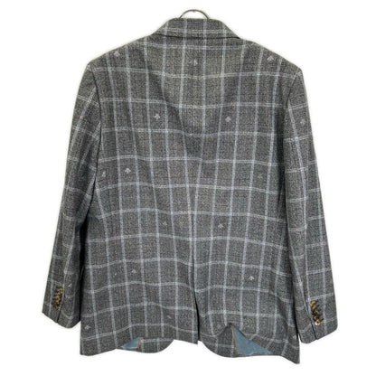 GUCCI Bee Check Wool 2-Piece Suit Gray Size 54