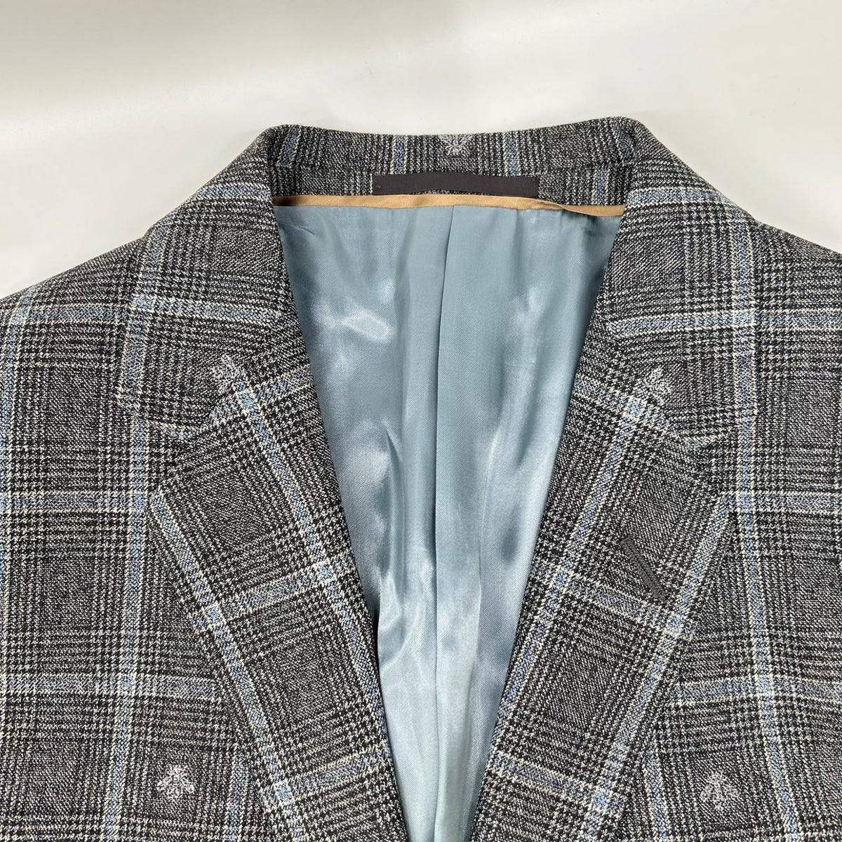 GUCCI Bee Check Wool 2-Piece Suit Gray Size 54